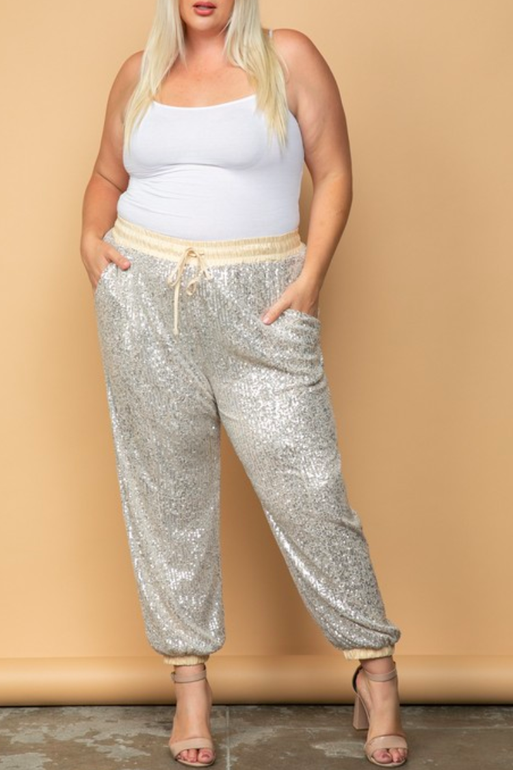Quinn Champagne Sequin Joggers