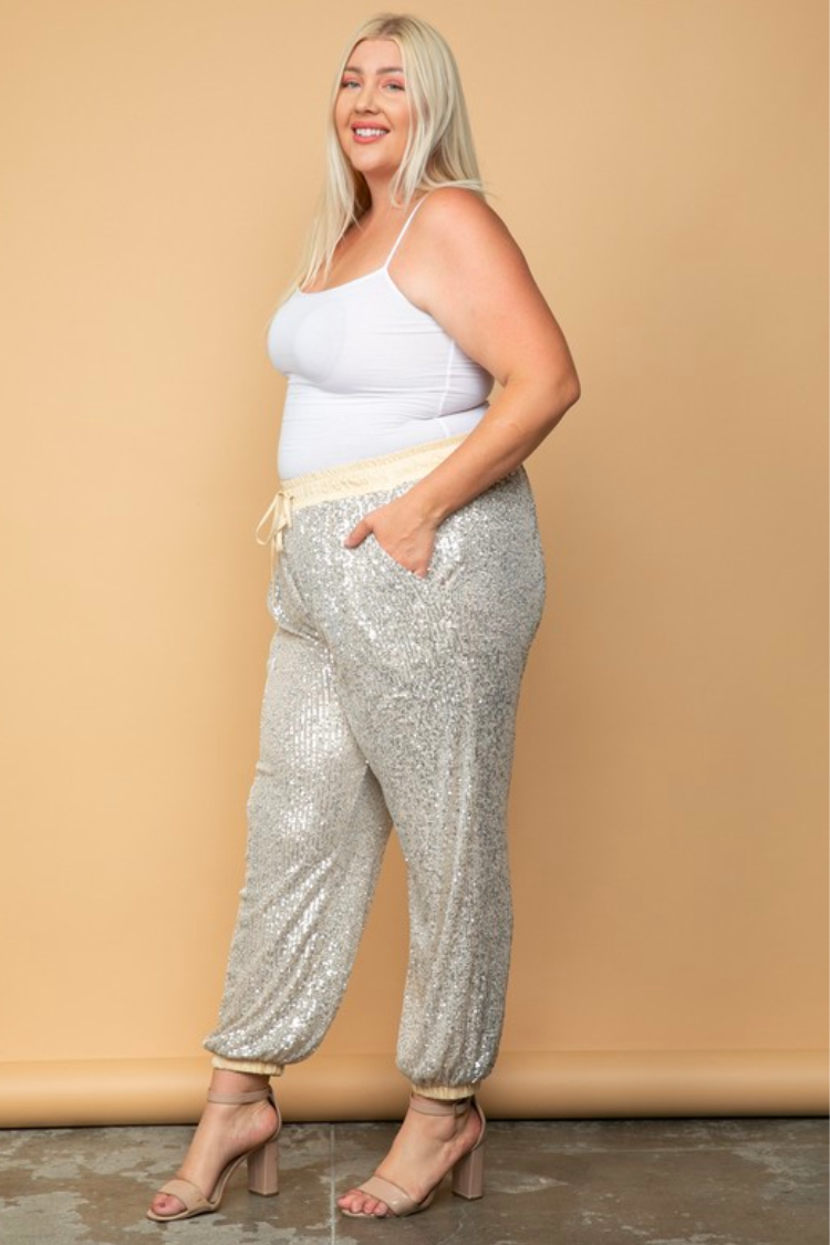 Quinn Champagne Sequin Joggers