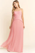 Eloise Pink Pleated Maxi Dress