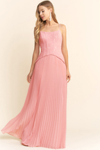 Eloise Pink Pleated Maxi Dress