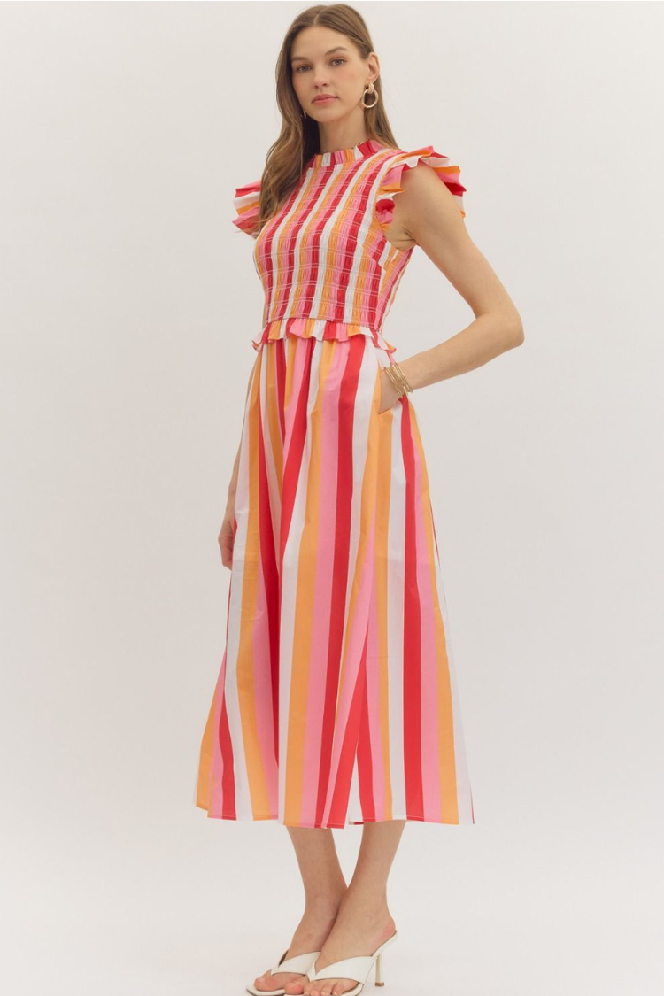 Bellini Stripe Midi Dress