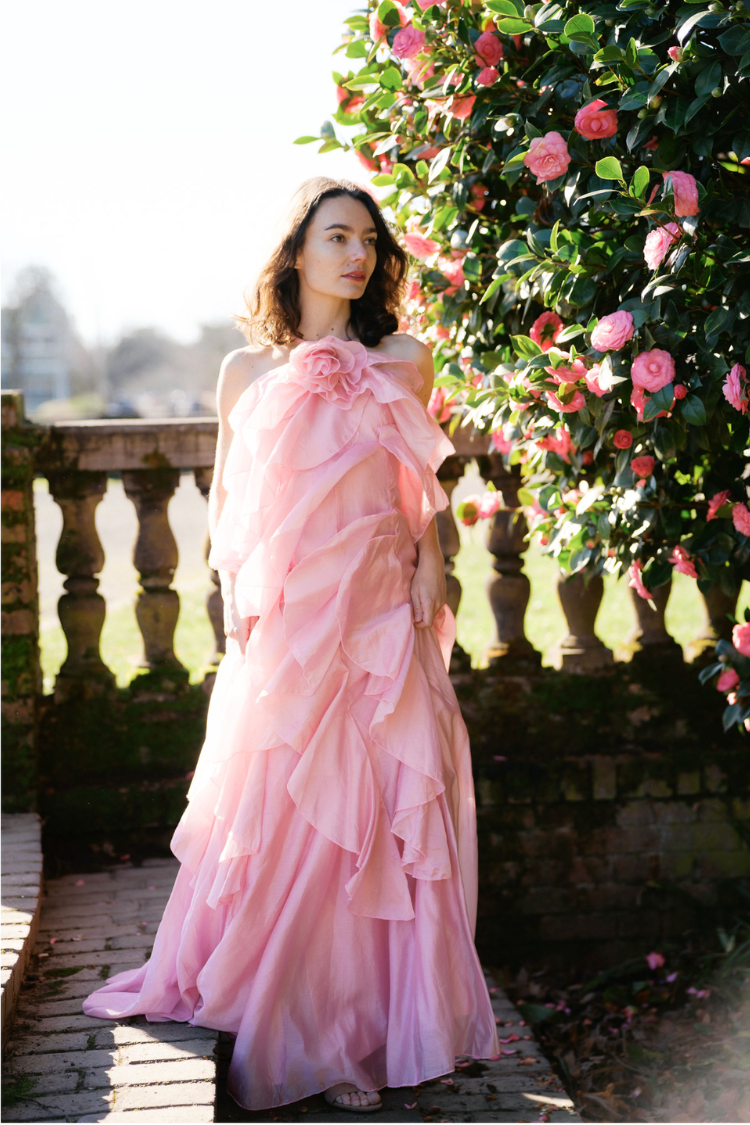 Amal Tiered Ruffle Maxi Dress - Rose
