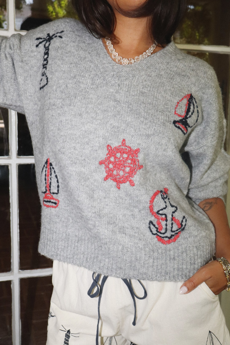 Nautical Dreams Embroidered Sweater