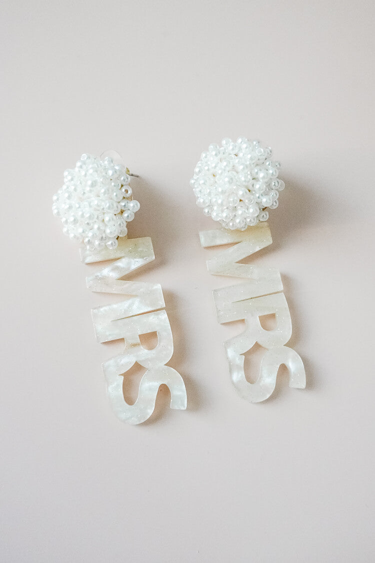 Mrs. Acrylic Dangle Earrings