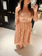 Alexandra Pink Jacquard Midi Dress - FINAL SALE