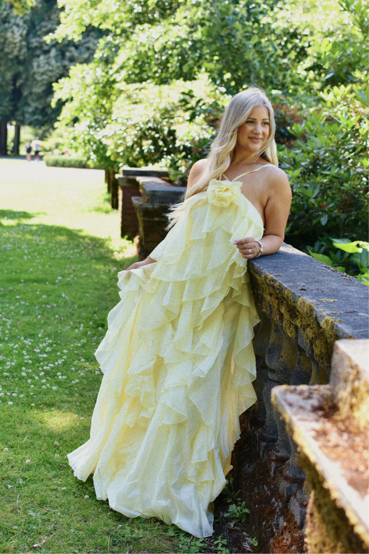 Amal Tiered Ruffle Maxi Dress - Butter Yellow