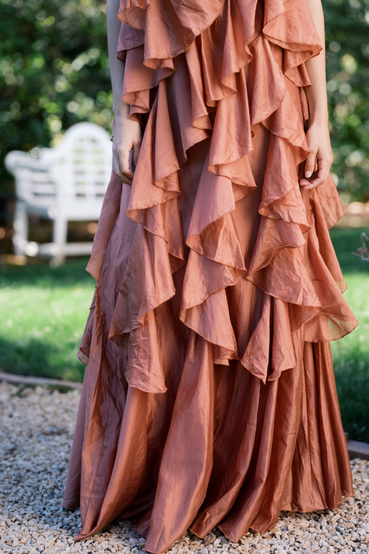 Amal Tiered Ruffle Maxi Dress - Terracotta