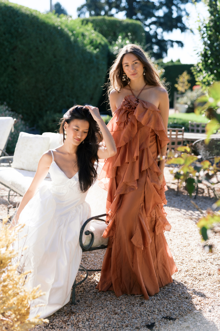 Amal Tiered Ruffle Maxi Dress - Terracotta