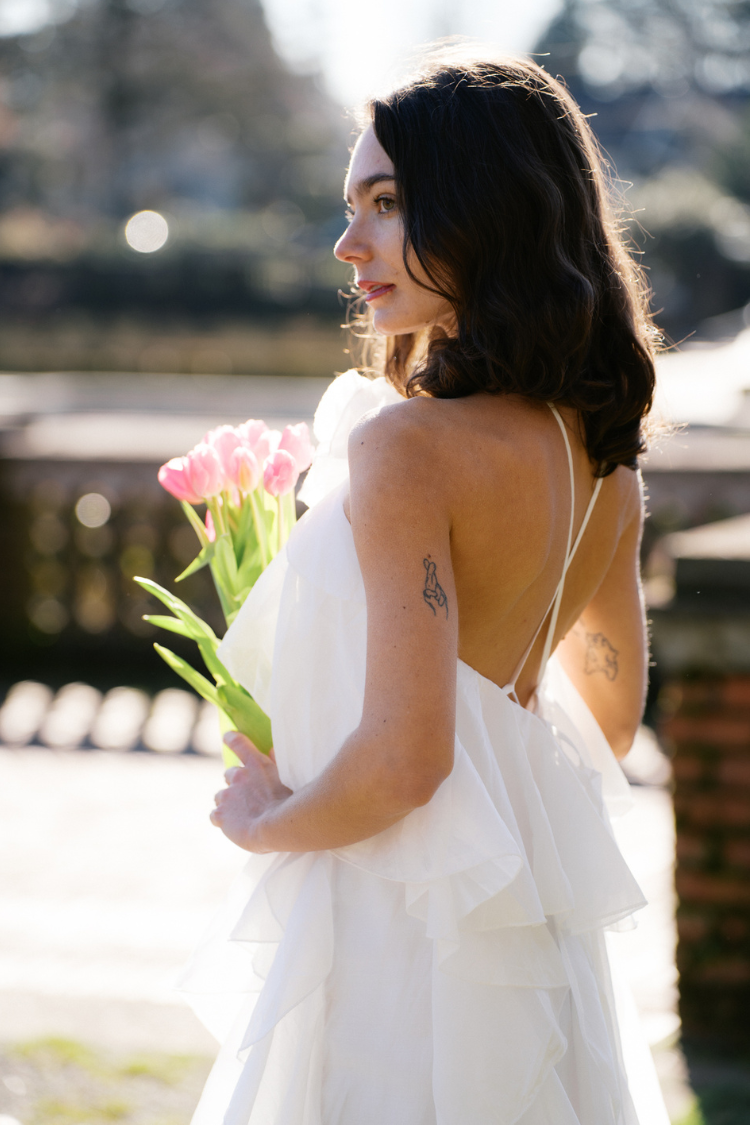 Amal Tiered Ruffle Maxi Dress - White