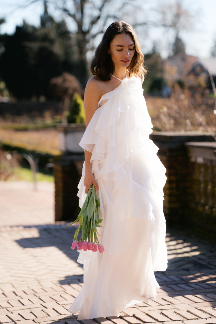 Amal Tiered Ruffle Maxi Dress - White