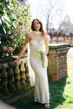 Amana Strapless Scarf Maxi Dress - White