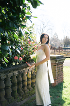 Amana Strapless Scarf Maxi Dress - White