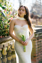 Amana Strapless Scarf Maxi Dress - White
