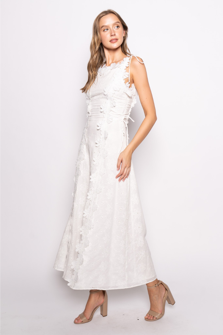 At Last Floral Eyelet Maxi Dress