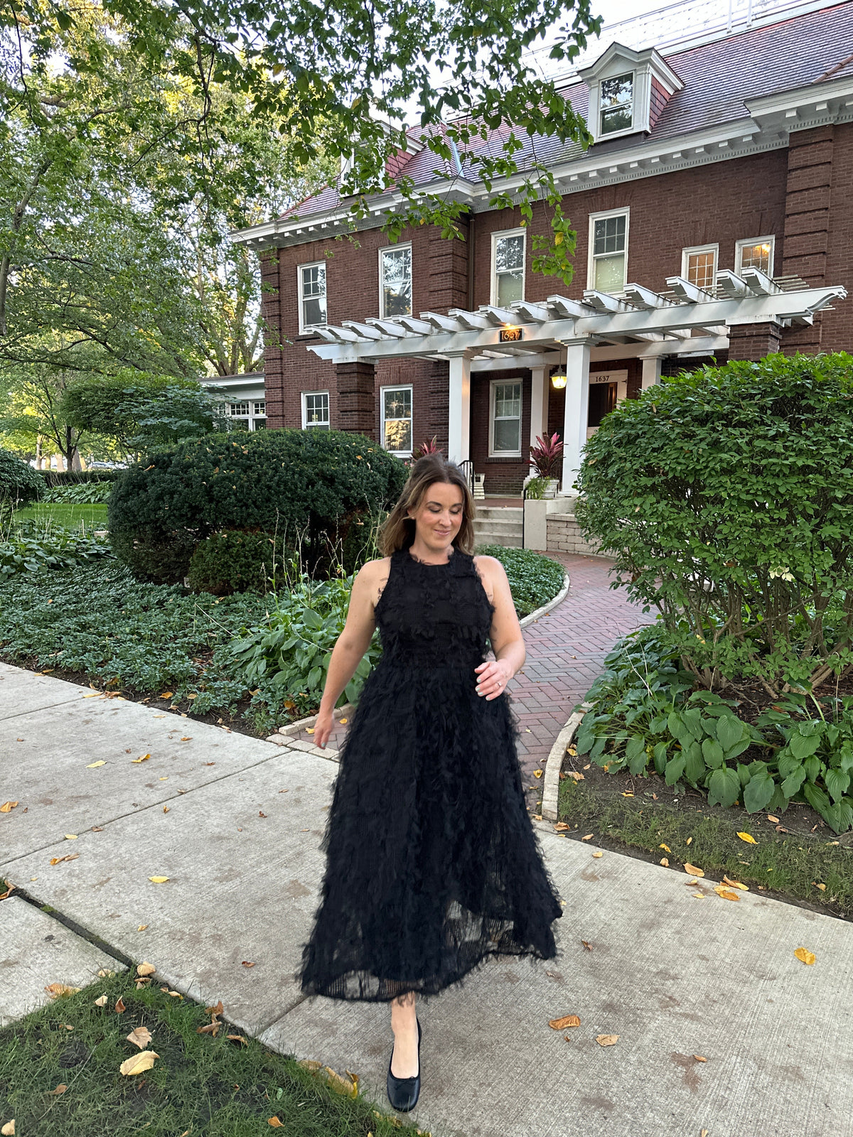 Audrey 3D Fringe Maxi Dress