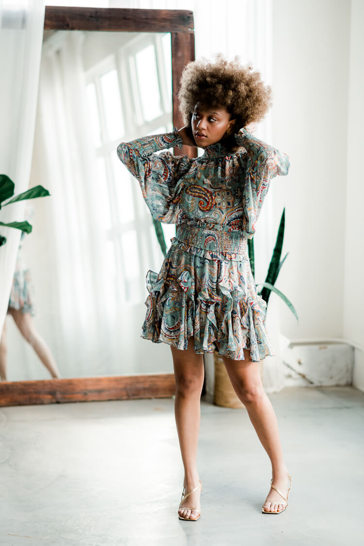 Averie Paisley Minidress - FINAL SALE