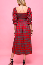 Bennett Red Plaid Midi Dress - FINAL SALE