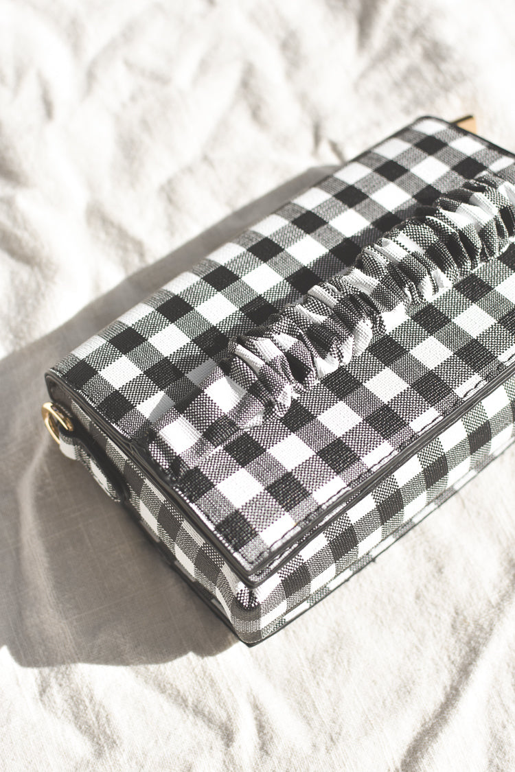 Black and White Gingham Clutch - FINAL SALE
