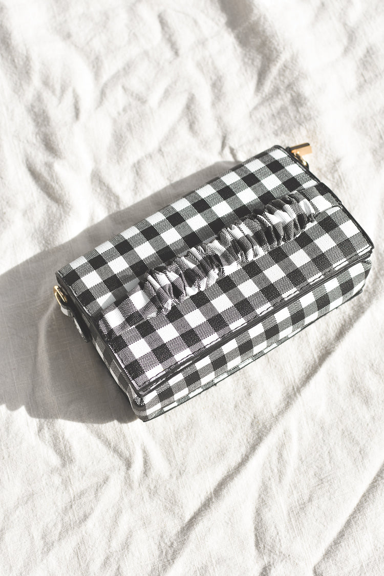 Black and White Gingham Clutch - FINAL SALE