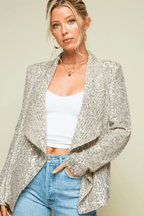 Quinn Champagne Sequin Blazer