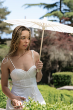 Chiara White Bustier-Style Midi Dress