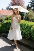 Chiara White Bustier-Style Midi Dress