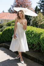 Chiara White Bustier-Style Midi Dress