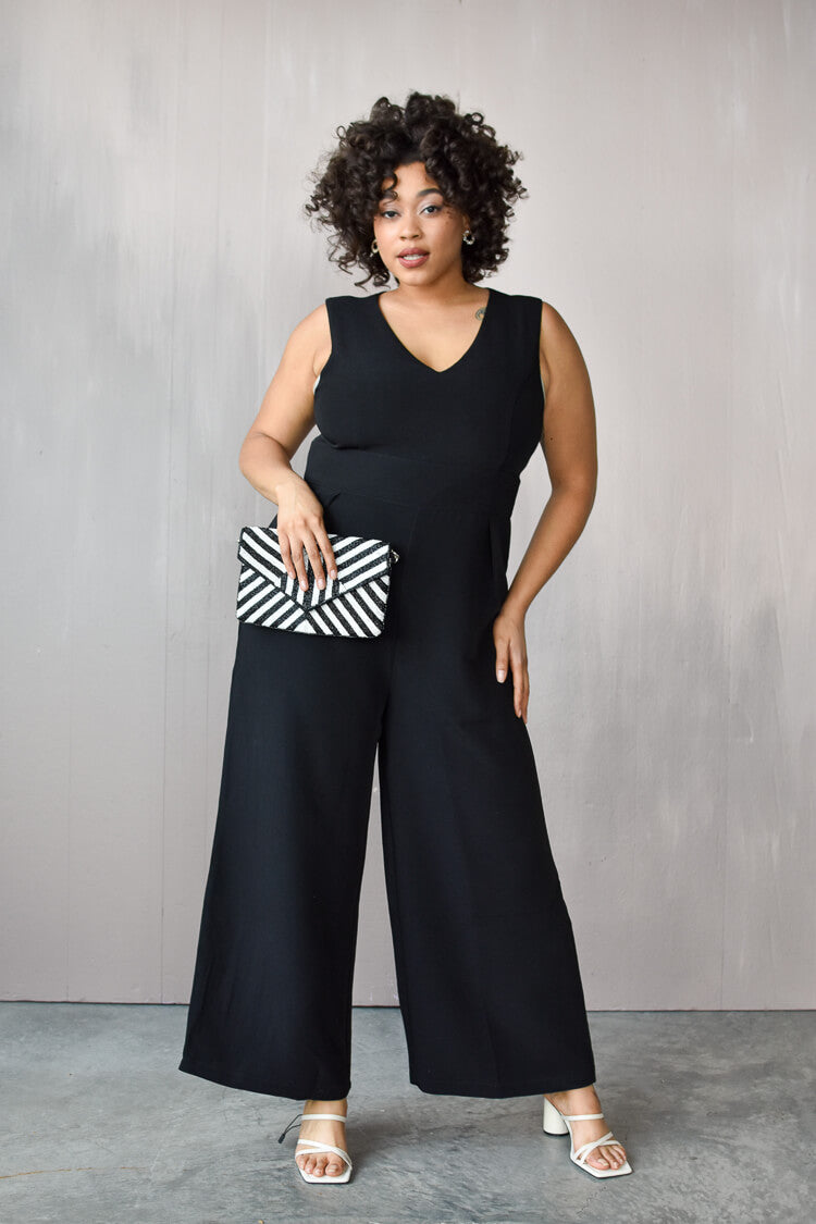Aldridge Classic Black Wide Legged Jumpsuit - FINAL SALE