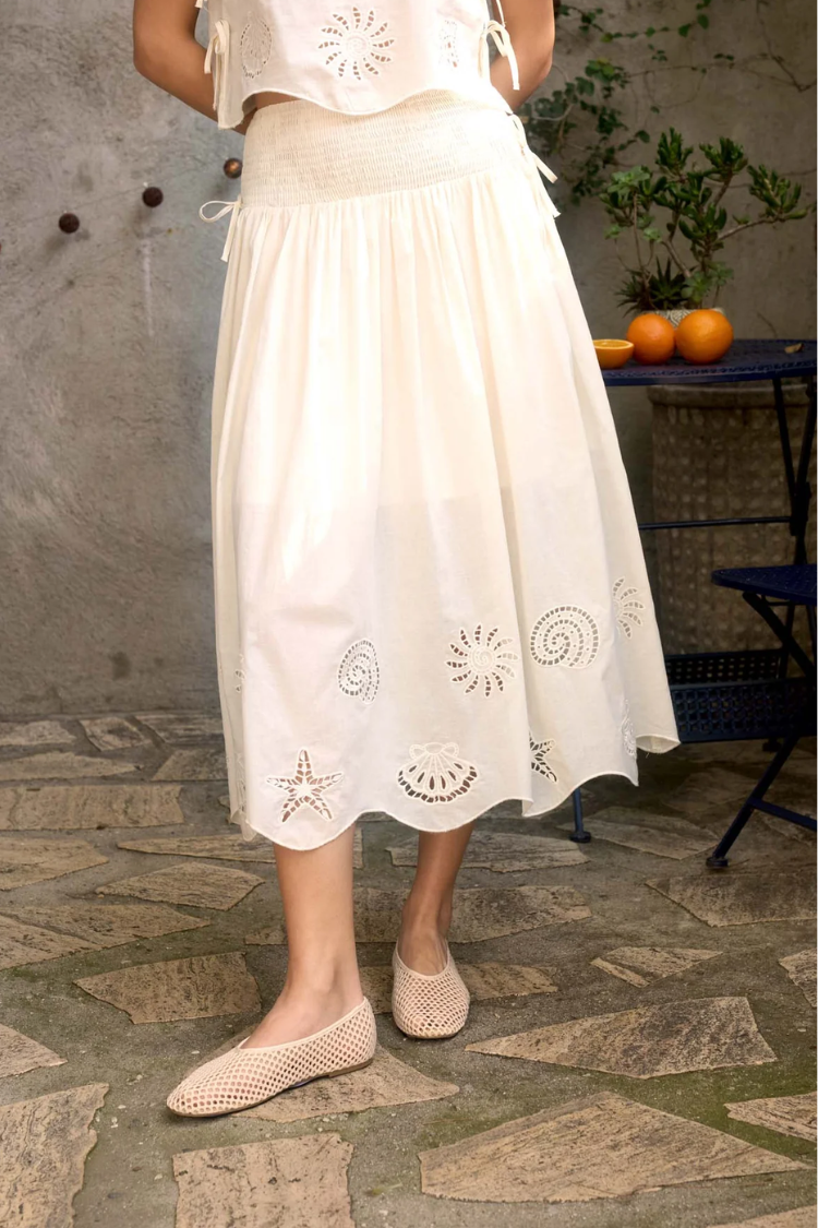 Coastline Eyelet Skirt Set - FINAL SALE