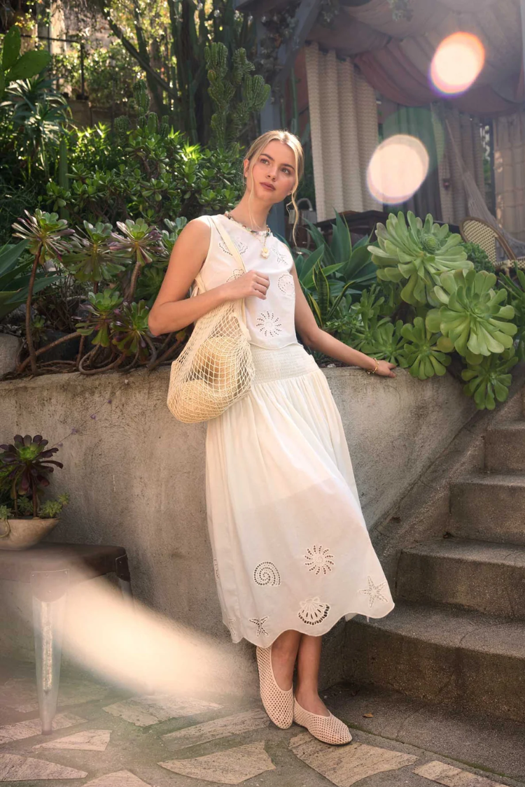 Coastline Eyelet Skirt Set - FINAL SALE