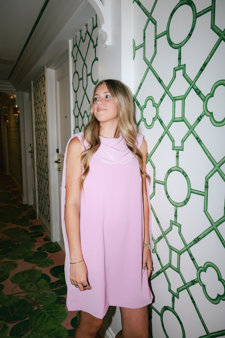 Colette Scarf Detail Mini Dress - Pink
