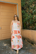 Costa Nova Strapless Fruit Print Maxi Dress - White - FINAL SALE