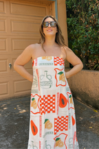Costa Nova Strapless Fruit Print Maxi Dress - White - FINAL SALE