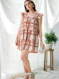 Carmen Botanical Square Neck Mini Dress - FINAL SALE