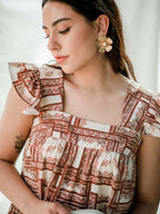 Carmen Botanical Square Neck Mini Dress - FINAL SALE