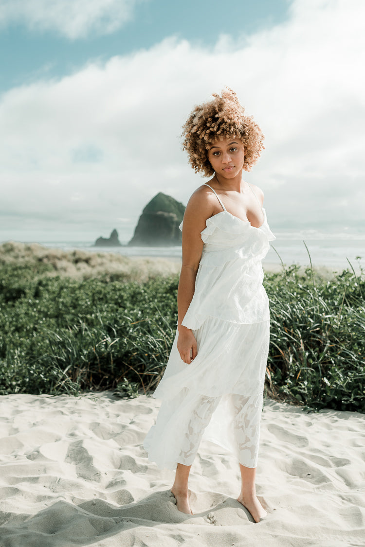 Marie White Tiered Maxi Dress - FINAL SALE