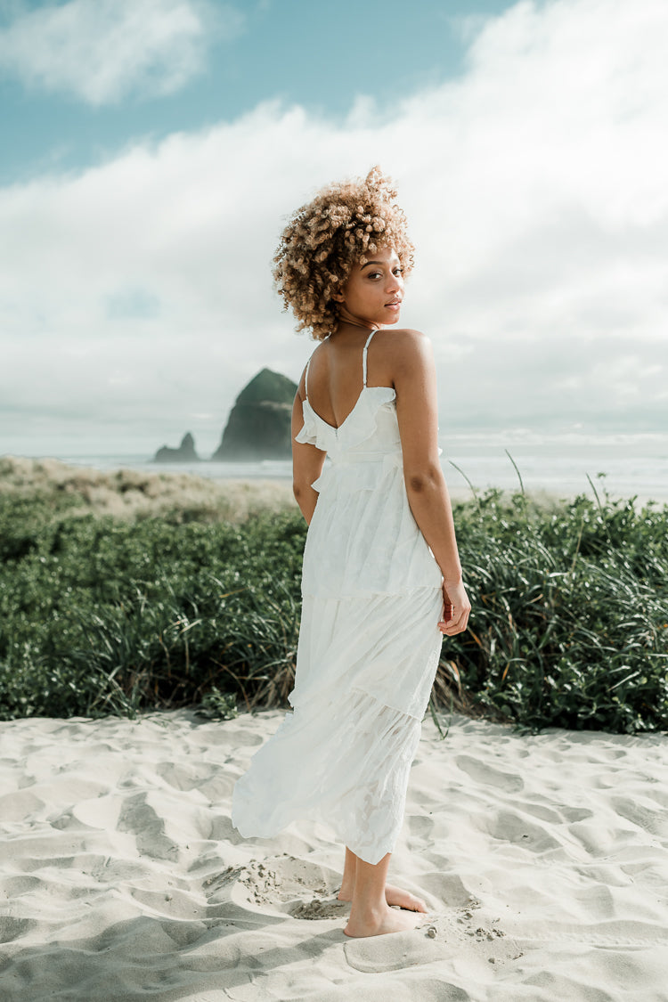 Marie White Tiered Maxi Dress - FINAL SALE