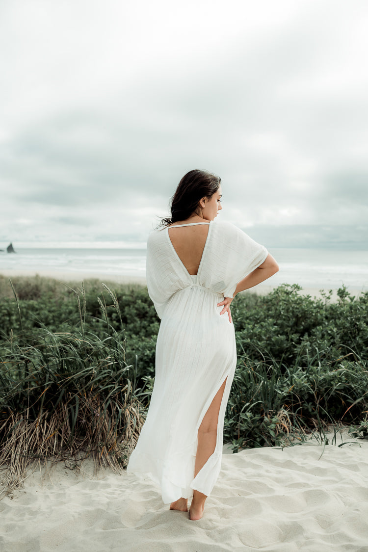 Nomad Metallic Thread Maxi Dress - White