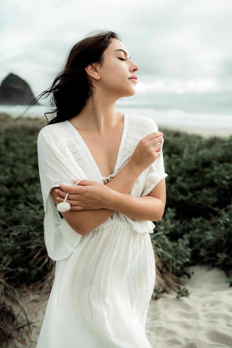 Nomad Metallic Thread Maxi Dress - White