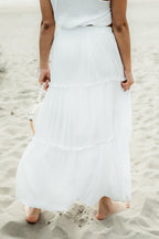 Tiana White Maxi Skirt