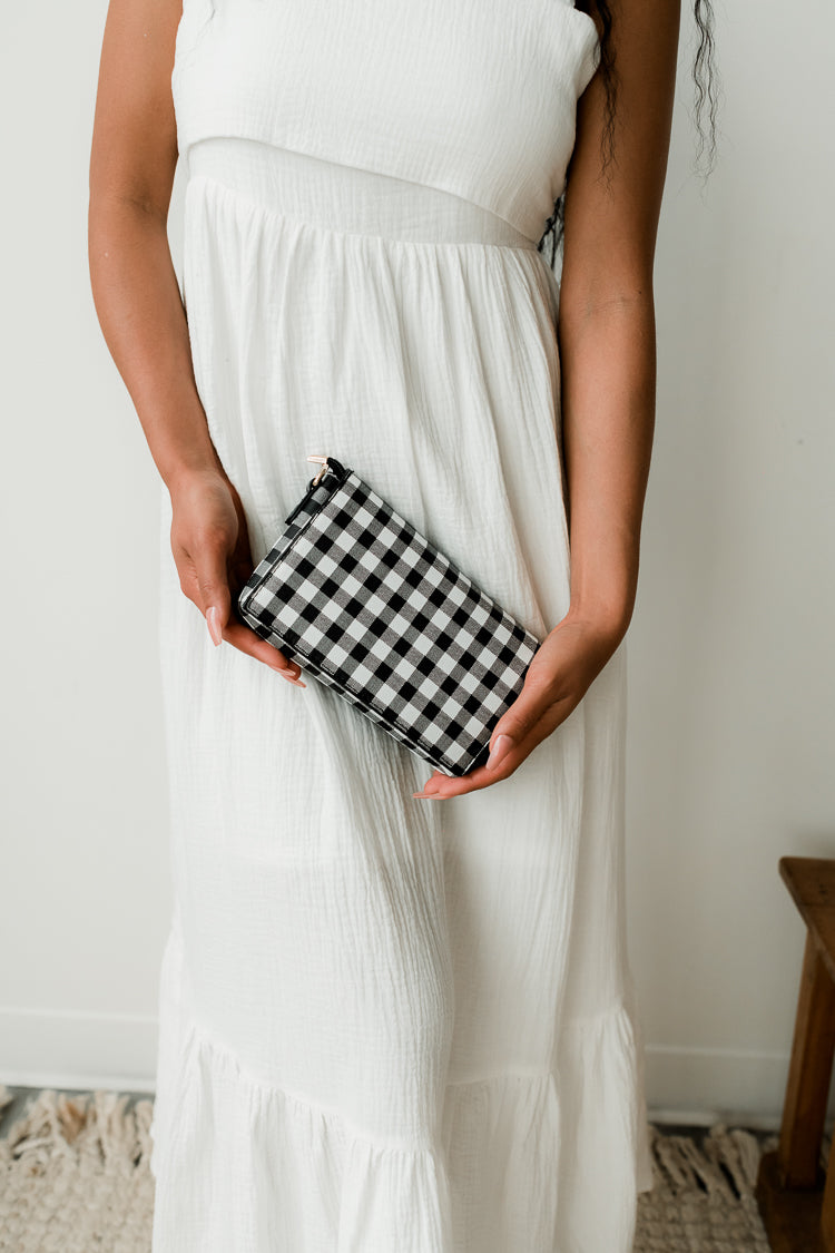 Black and White Gingham Clutch - FINAL SALE