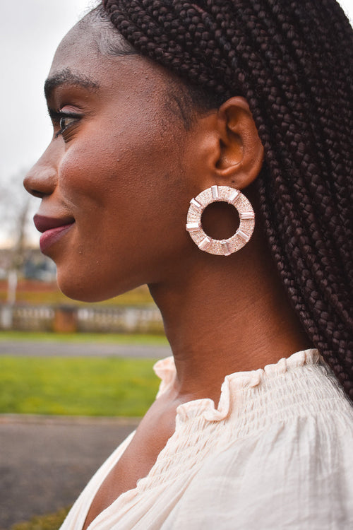 Carmen Pink Circle Studs