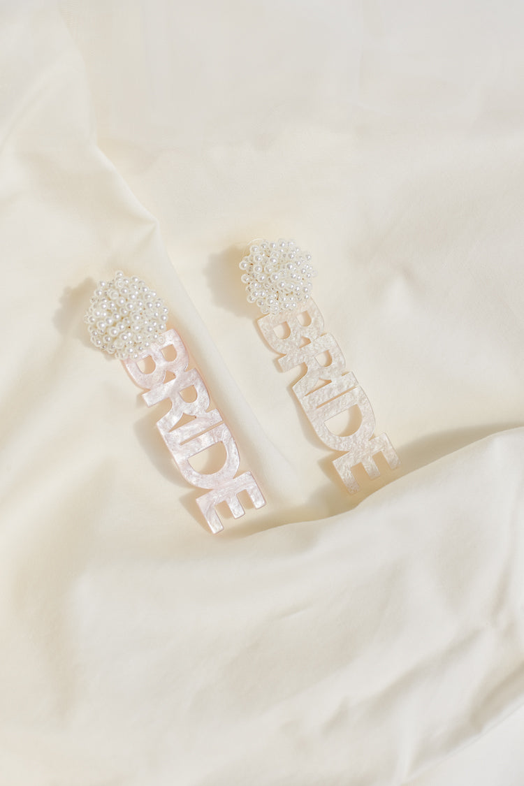 Bride Acrylic Dangle Earrings