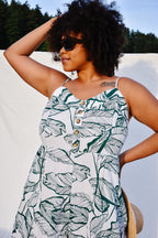 Kiana Palm Print Wide Legged Jumpsuit