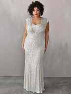 Natasha Champagne Sequin Gown