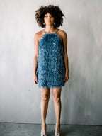 Dawn 3D Fringe Mini Dress - Blue - FINAL SALE