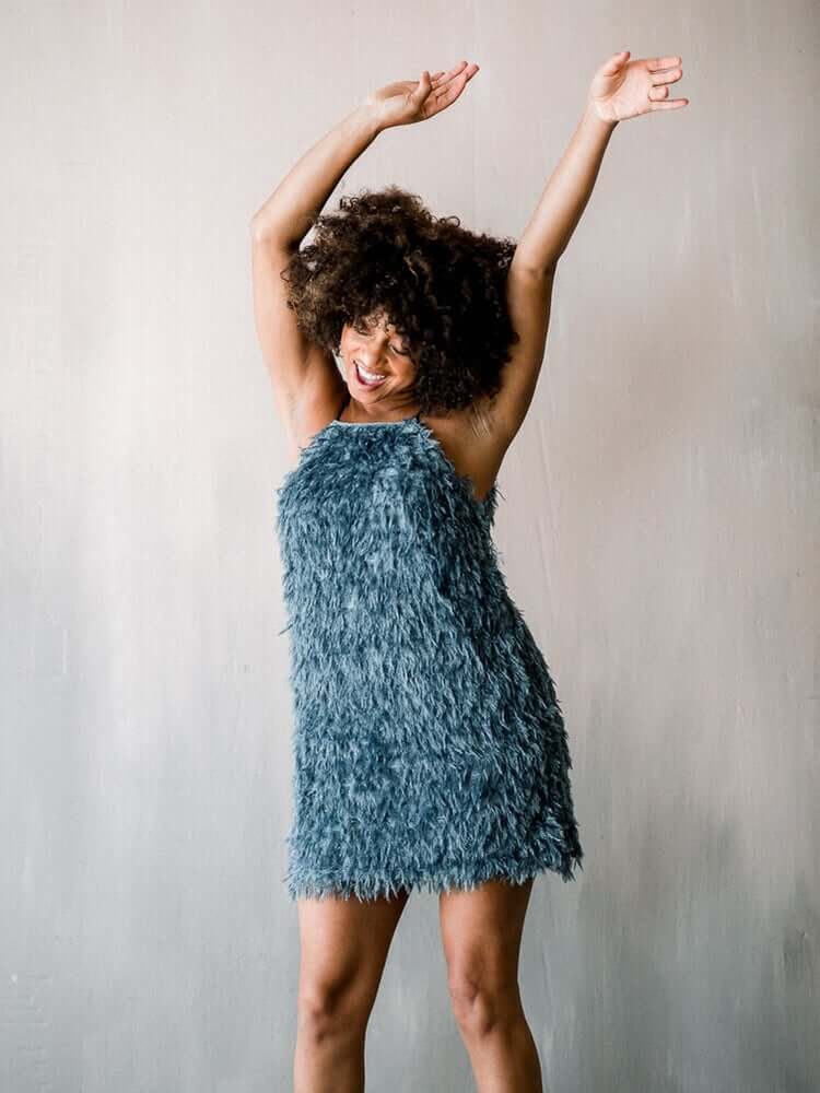 Dawn 3D Fringe Mini Dress - Blue - FINAL SALE