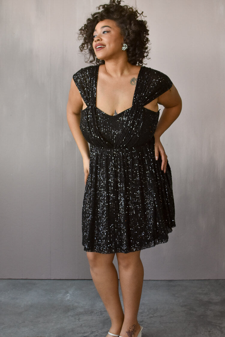 Deanna Black Sequin Mini Dress - FINAL SALE