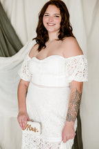 Demi Off the Shoulder Lace Gown
