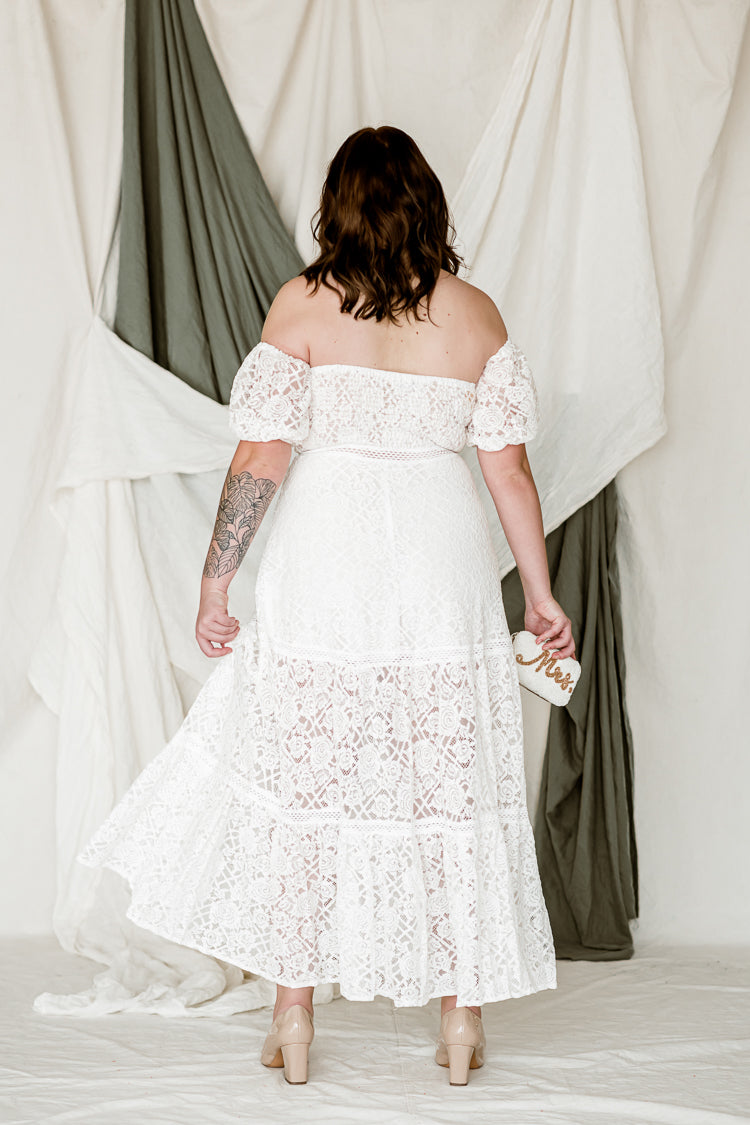 Demi Off the Shoulder Lace Gown